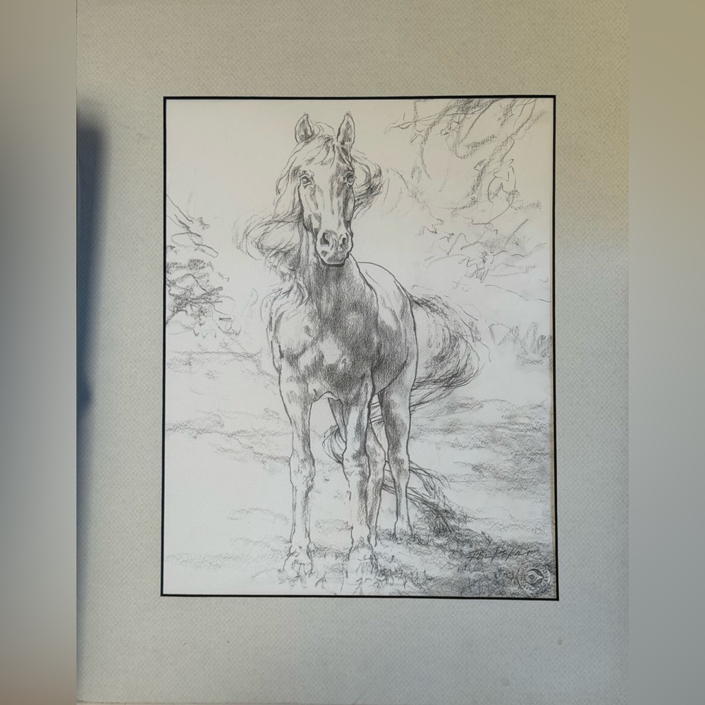 Elegant Horse Original Sketch Art by Ron Pekar